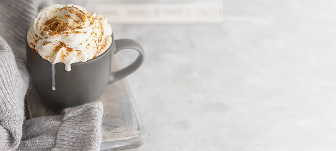 Cup of hot chocolate cacao for cold days.